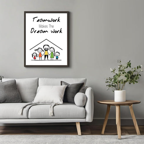 Posterizer 1 pcs-team work makes the dream work-motivational quote-Kids Room Art-Teachers & Classrooms-decor for nursery toddlers kids room- UNFRA...